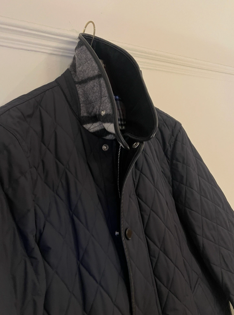 Burberry Navy Blue Quilted Jacket