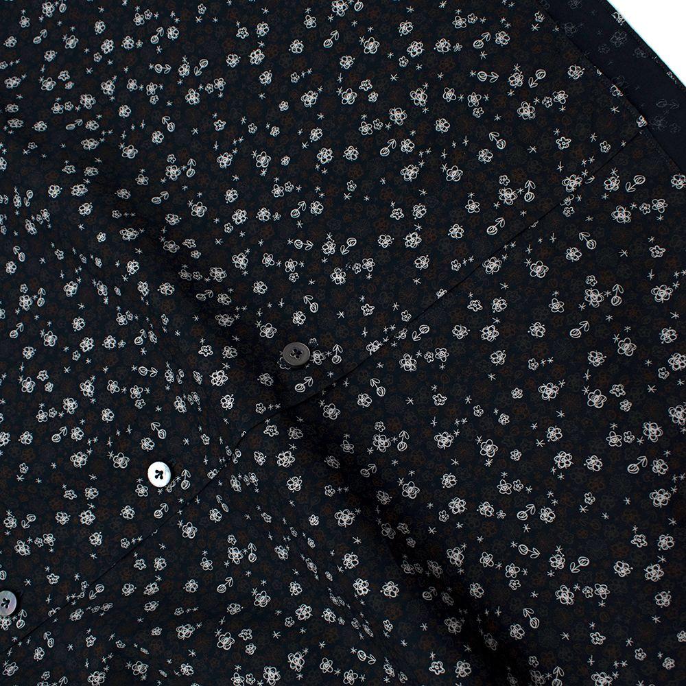 Donato Liguori Navy Abstract Flower Print Shirt