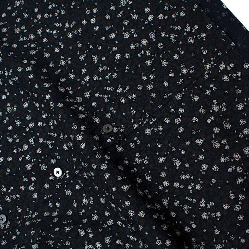 Donato Liguori Navy Abstract Flower Print Shirt