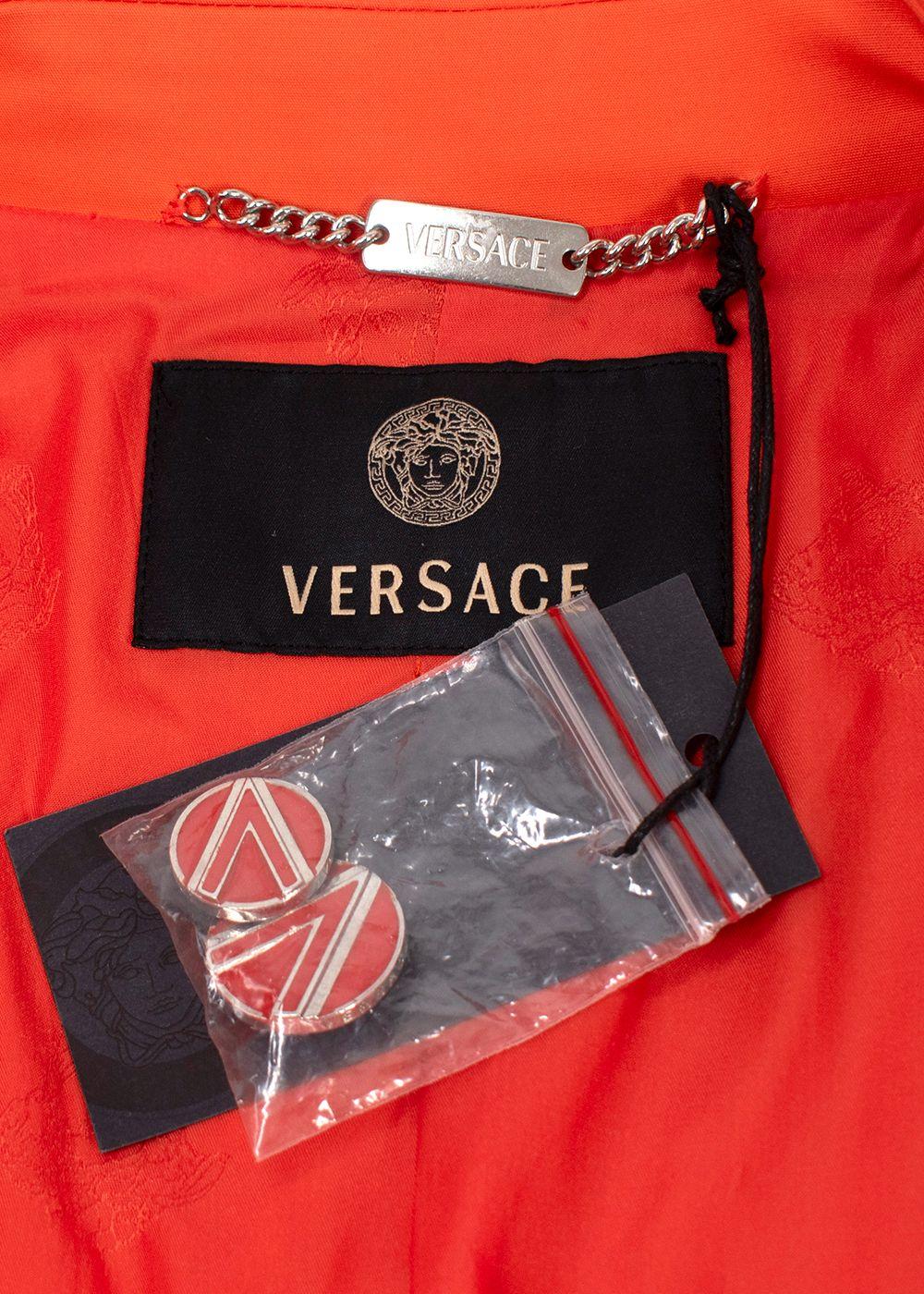 Versace Orange Single Breasted Blazer