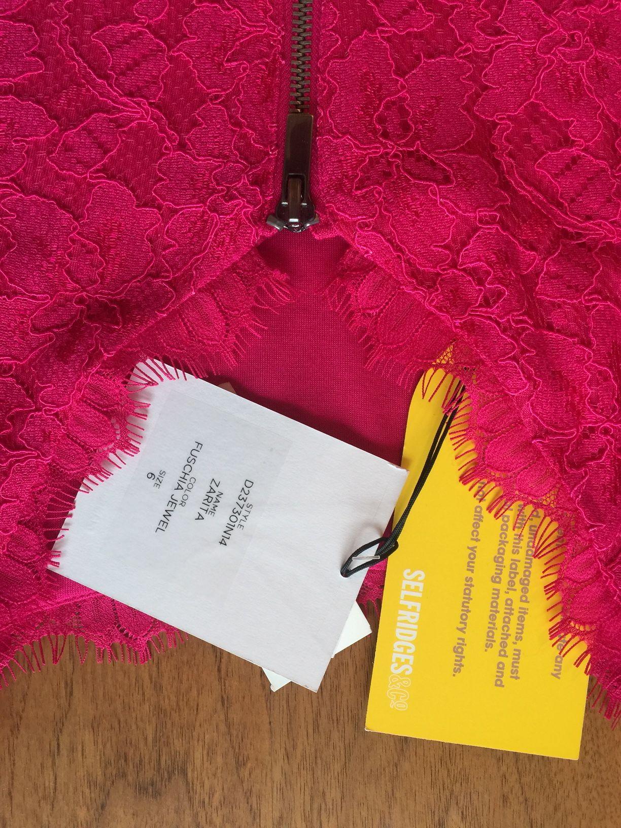 Hot-Pink Corded Lace Dress