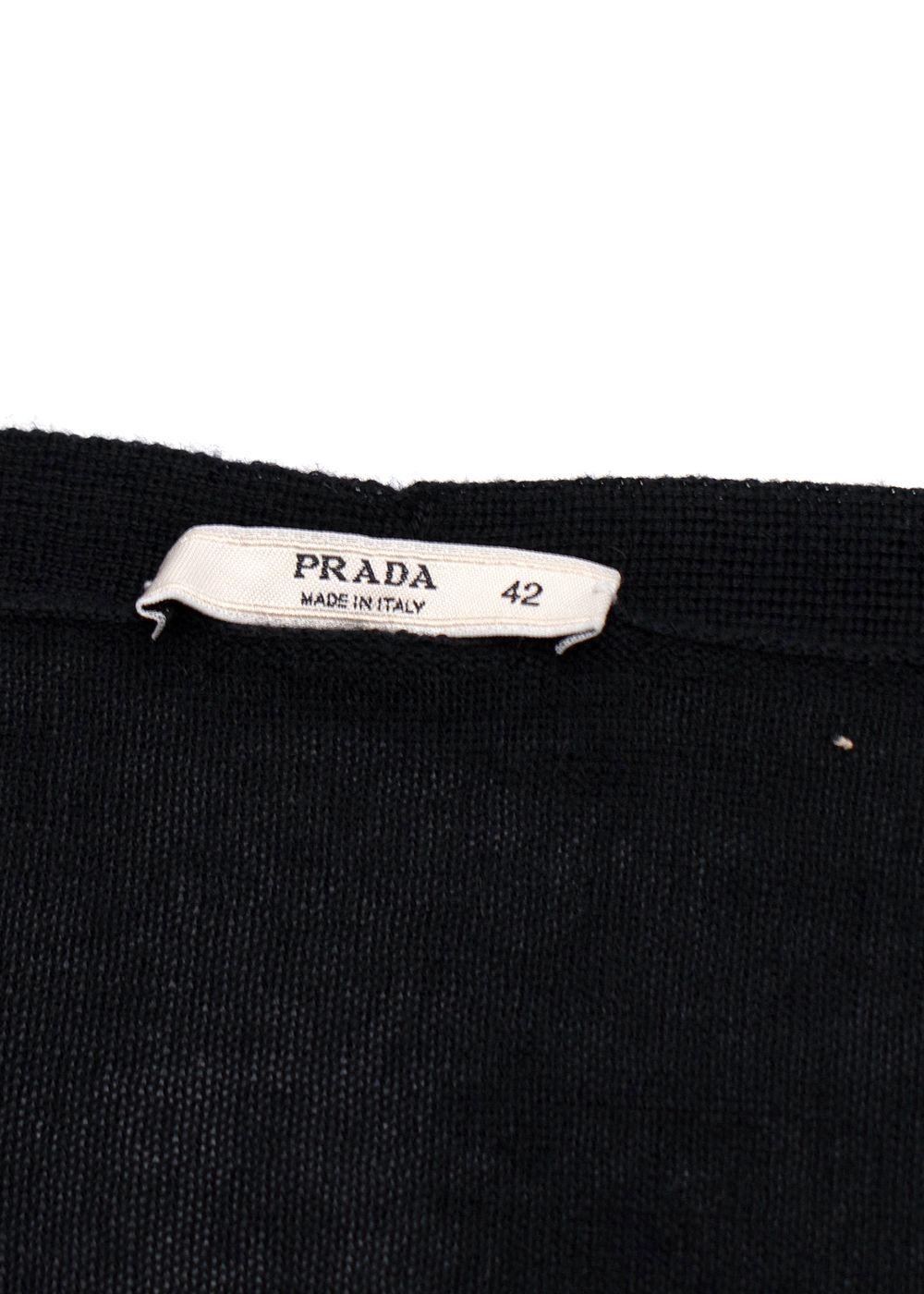 Prada Black Super Fine Knit Cardigan