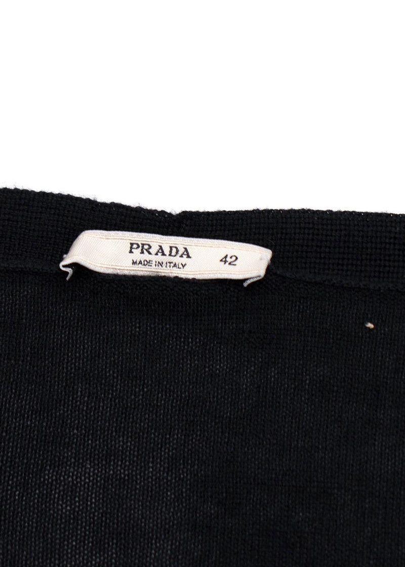 Prada Black Super Fine Knit Cardigan