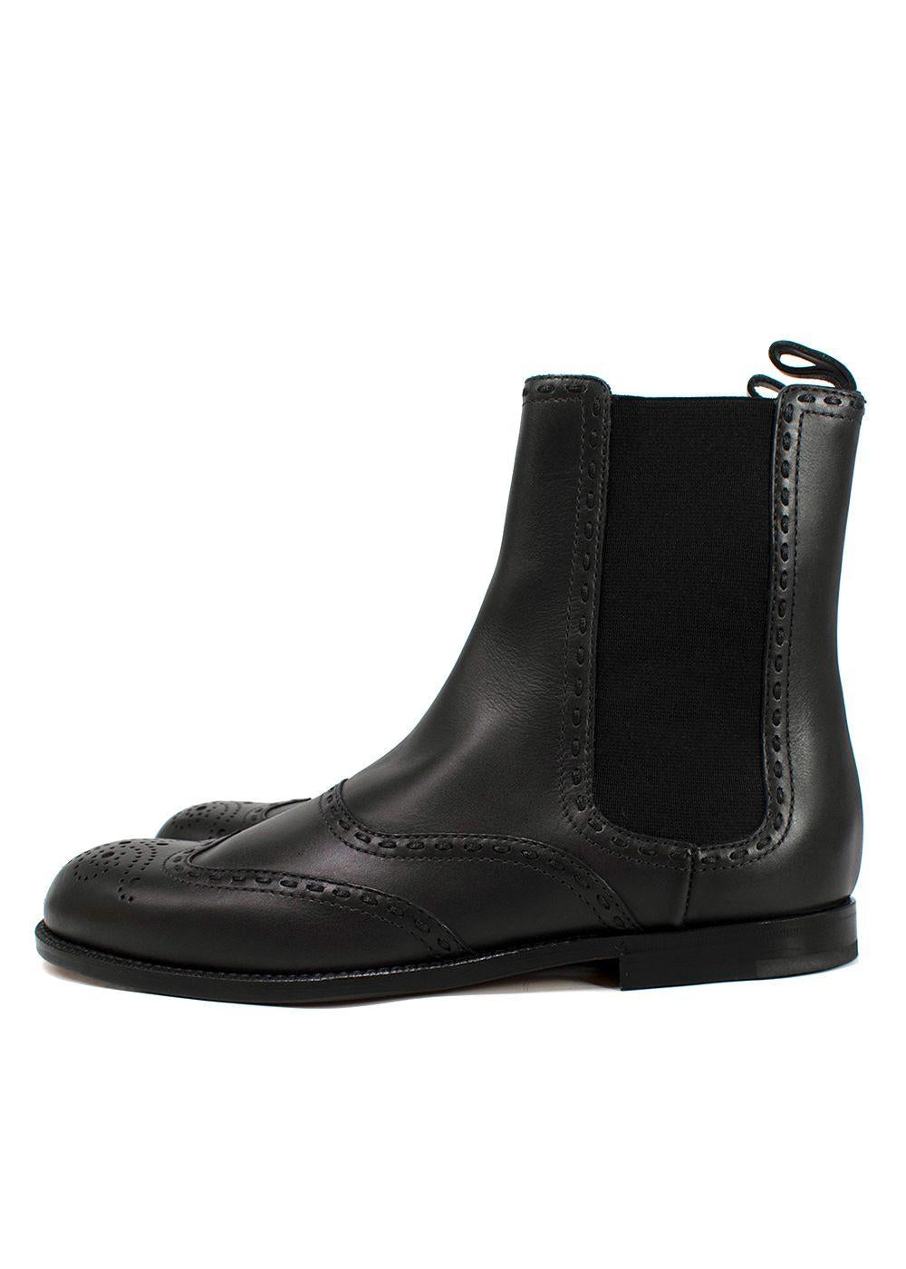Bottega Veneta Black Brogue Leather Boots