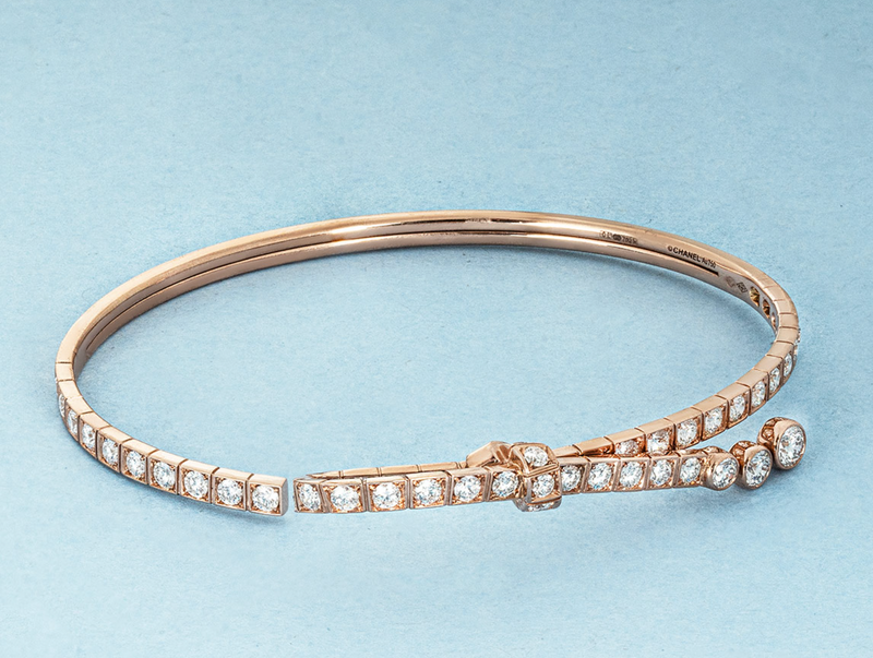 Chane Rose Gold Diamond Set Ruban Bracelet