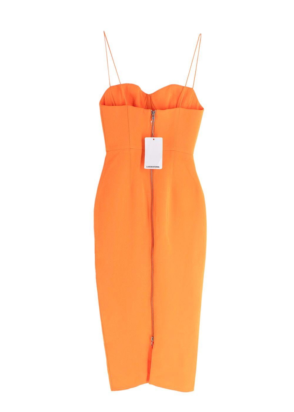 Alex Perry Orange Lee Stretch-crêpe Midi Dress