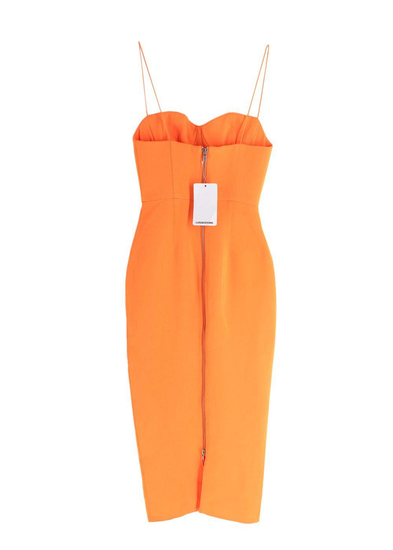 Alex Perry Orange Lee Stretch-crêpe Midi Dress