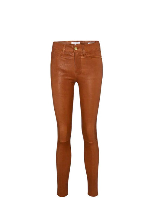 Tan Leather Skinny Pants