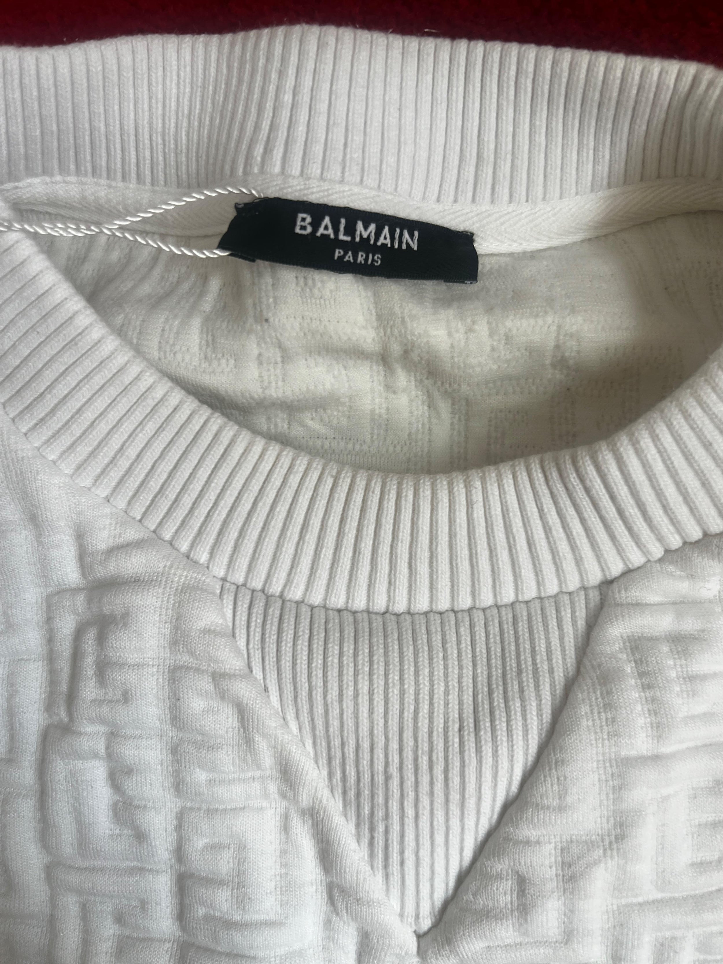 White Embossed Logo Monogram Sweatshirt
