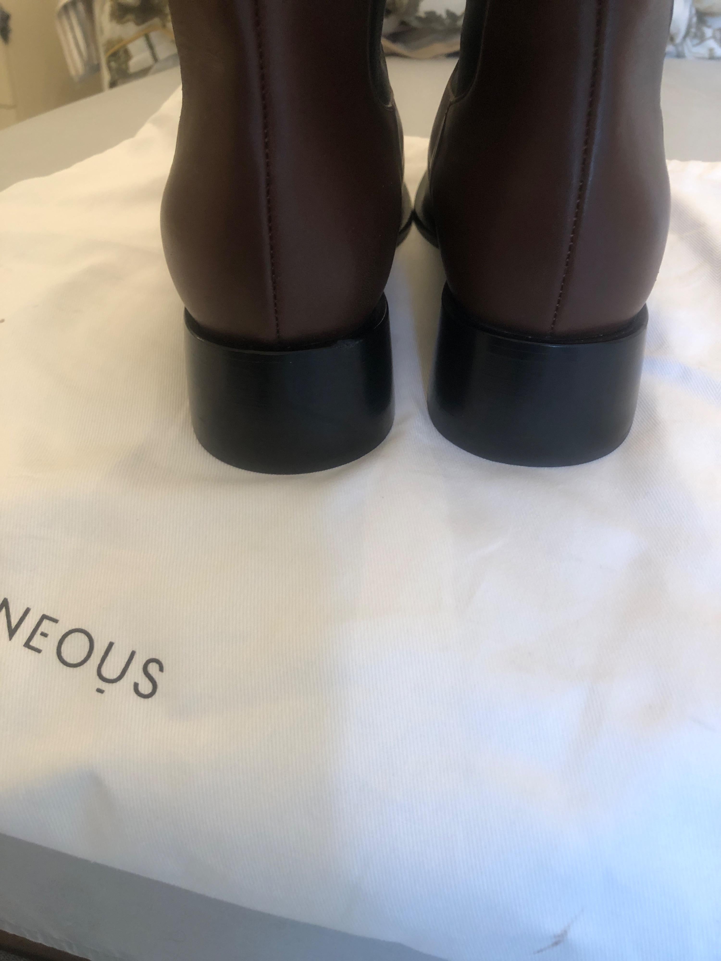 Neous Brown Leather Mid-Length Chelsea Boots