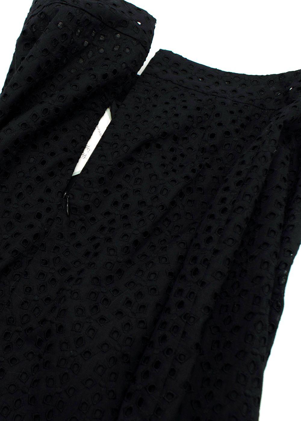RAEY Black Broidery Anglaise Midi Skirt