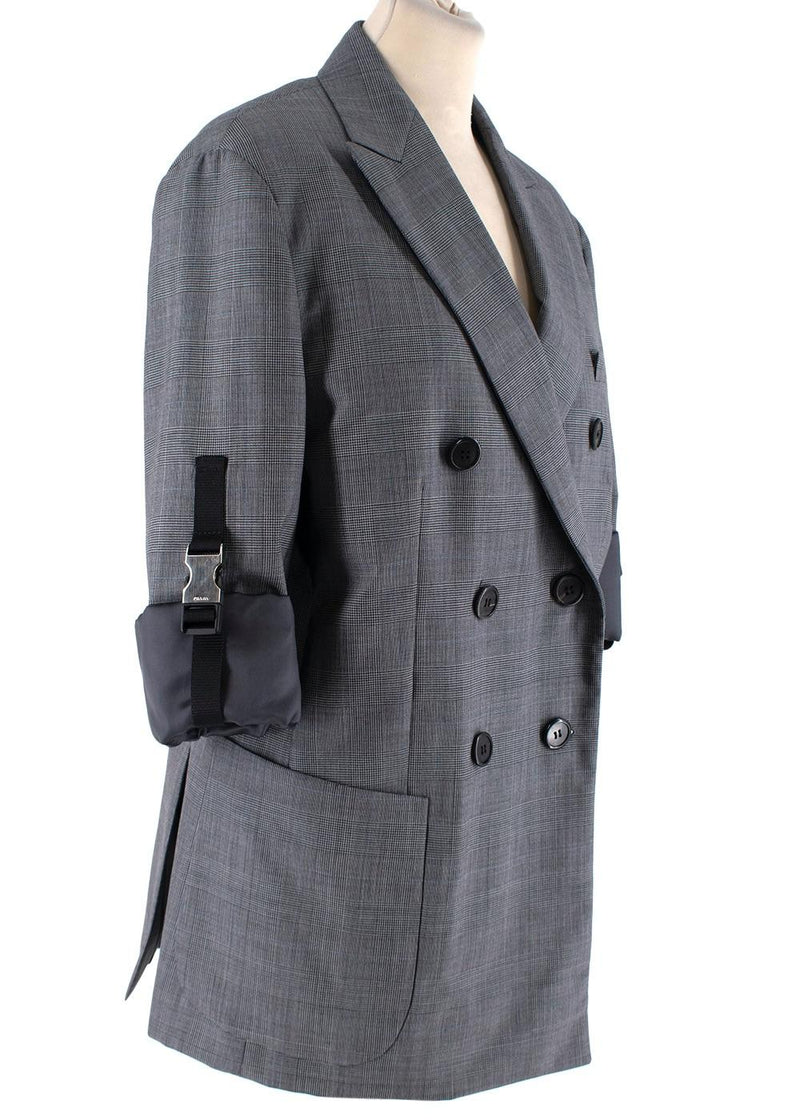 Prada Grey wool Prince of Wales checked blazer