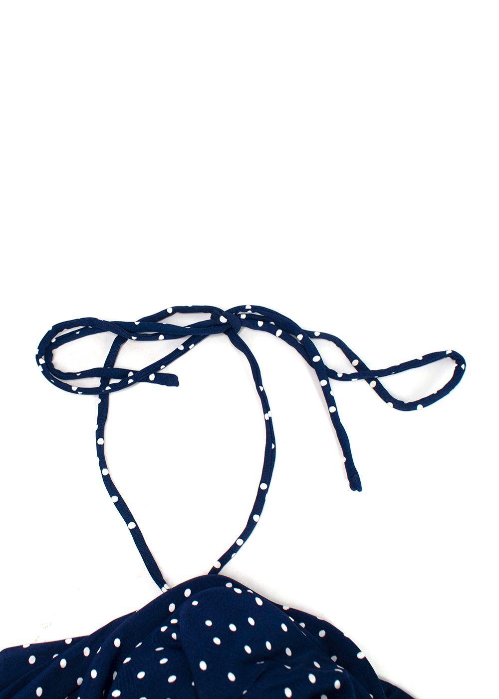 Magda Butrym Navy Polka Dot Halterneck Dress