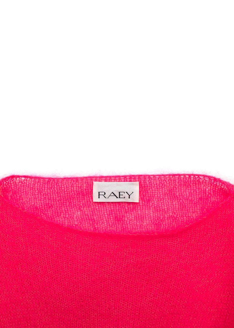 Raey Neon Pink Open Knit Mohair And Wool-Blend Jumper