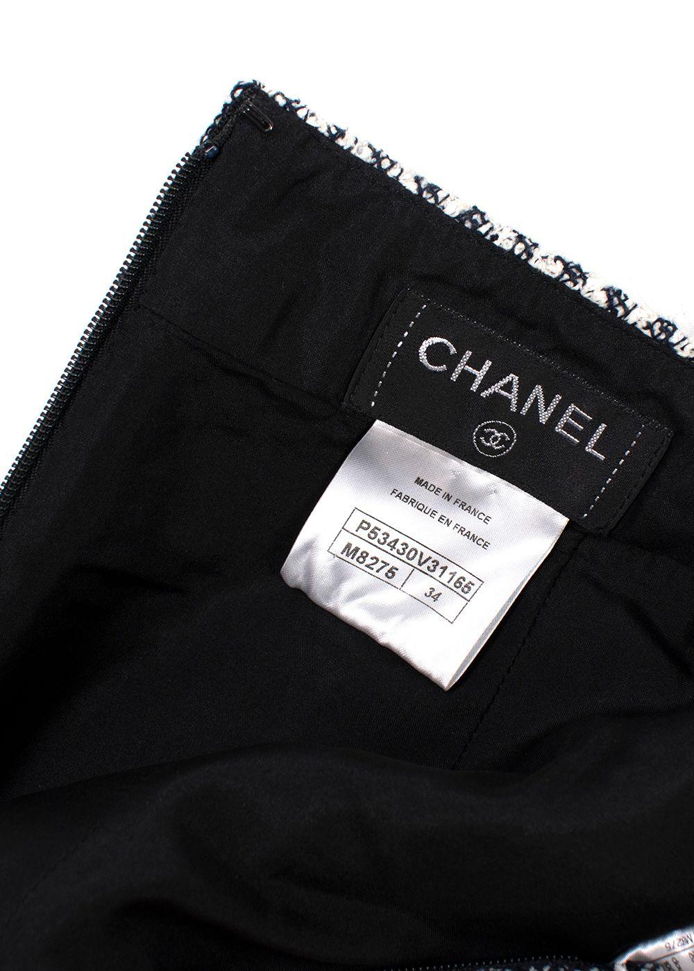 Chanel Black & White Tweed Mini Skirt