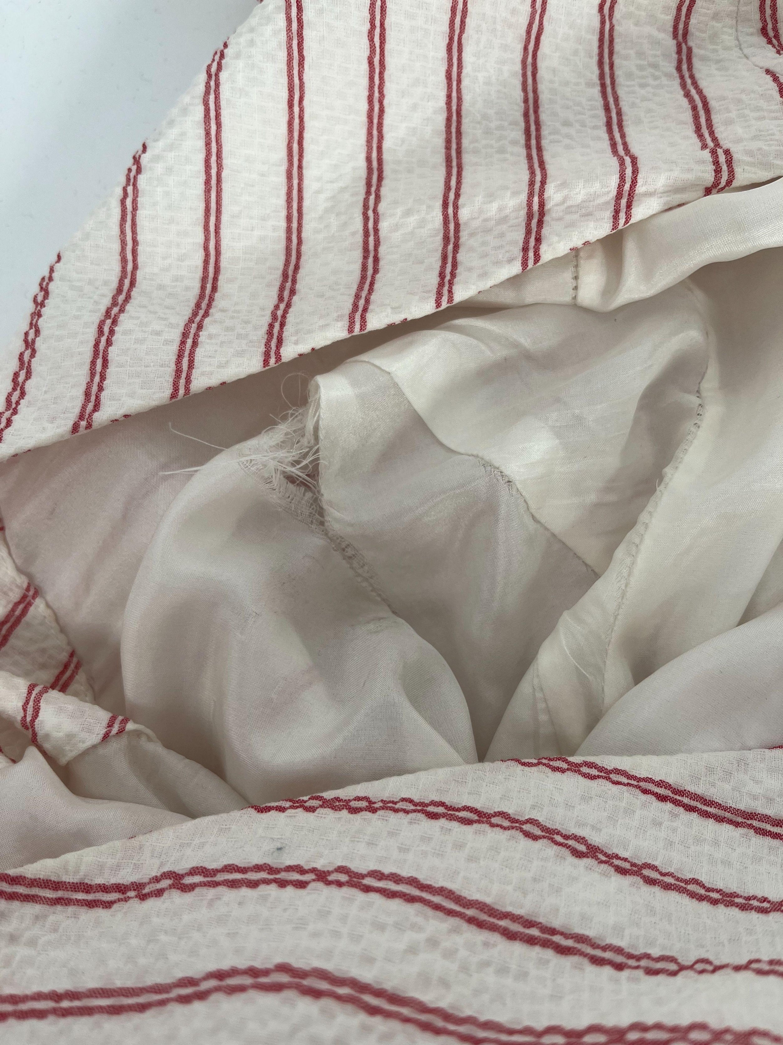 Rosie Assoulin White and Red Striped Dress