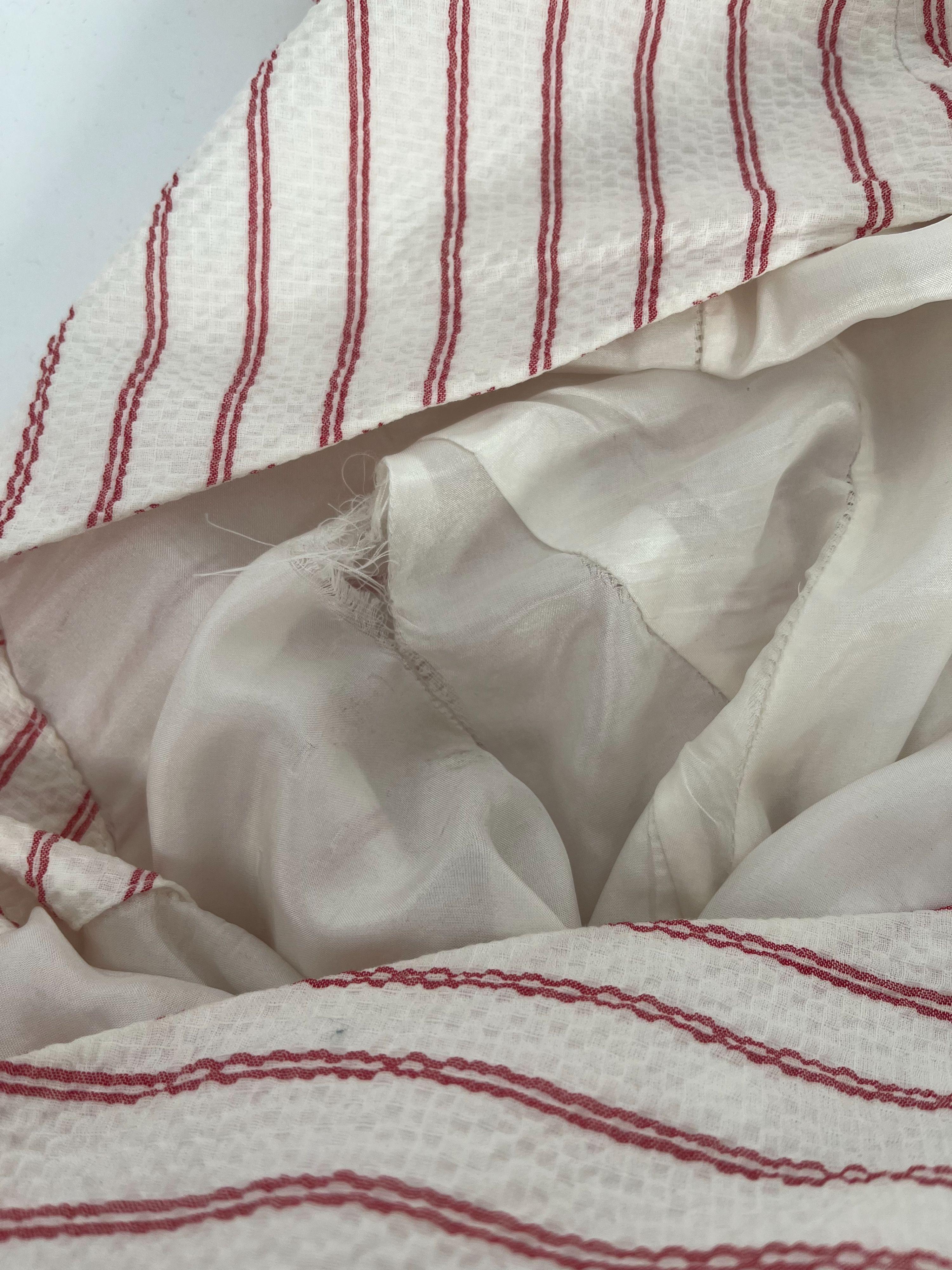 Rosie Assoulin White and Red Striped Dress