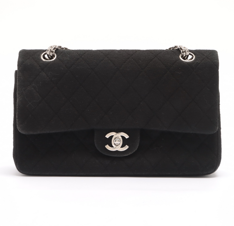 Chanel Timeless Quilted Black Fabric Bag