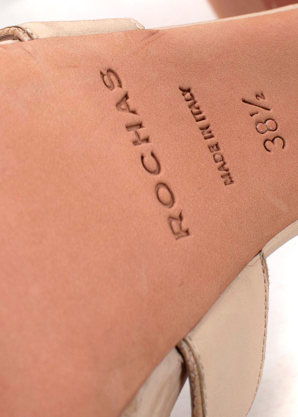 Rochas Nude Leather Platform Heels