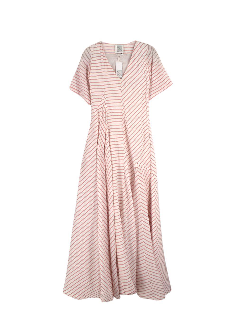 Rosie Assoulin White and Red Striped Dress