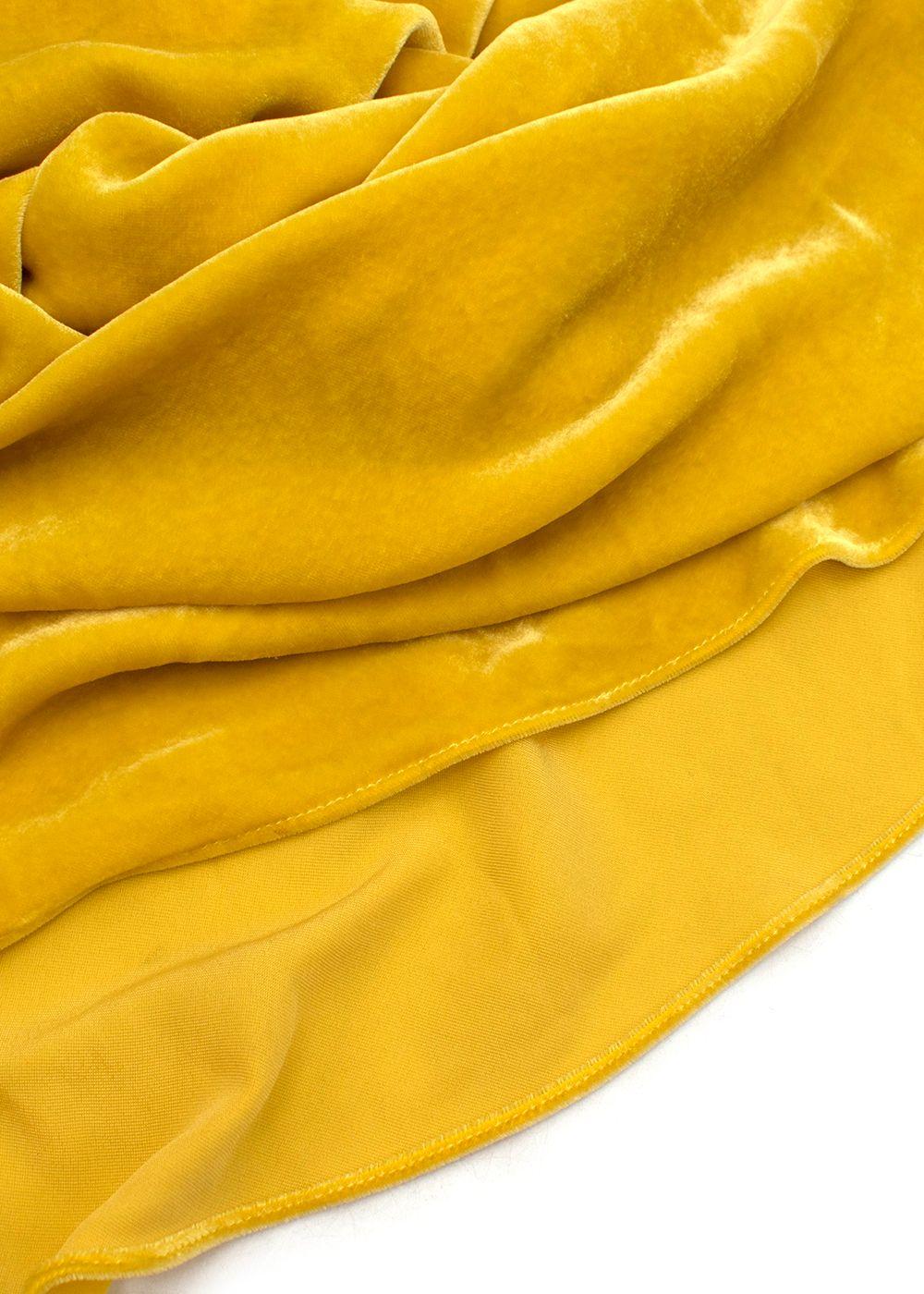 Crystal Embellished Yellow Velvet Gown & Cape