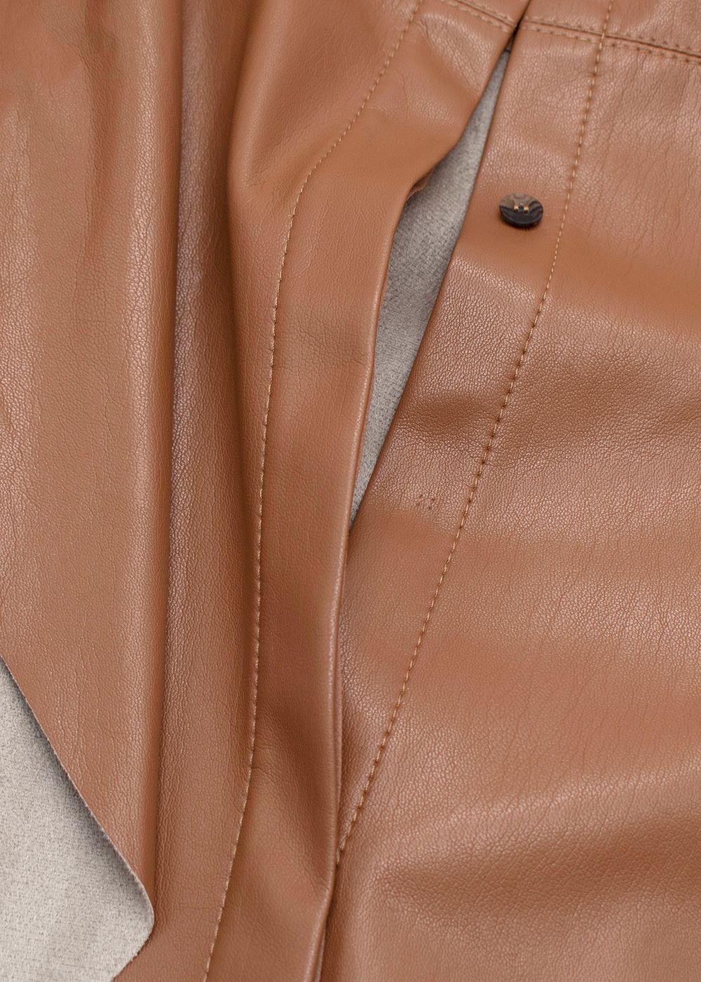 Nanushka Milk Chocolate Brown Faux Leather Shirt/Jacket