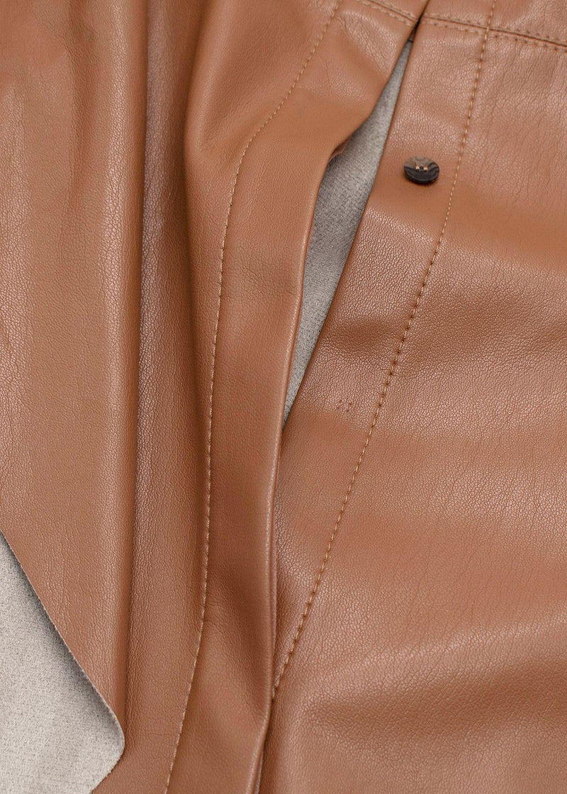 Nanushka Milk Chocolate Brown Faux Leather Shirt/Jacket