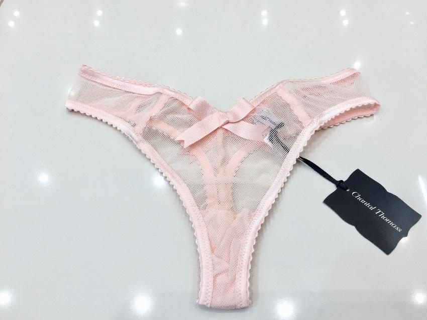 Chantal Thomass Rose Pink Bow Thong