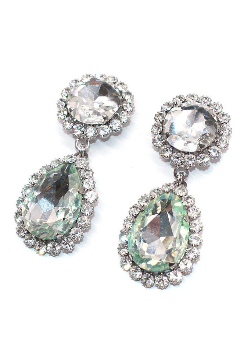 Alessandra Rich Embellished Drop Clip On Earrings