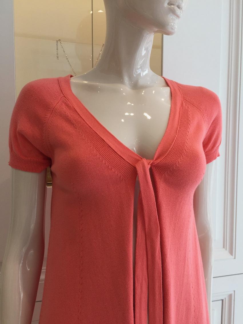 Blumarine Orange Short Sleeve Knit Cardigan