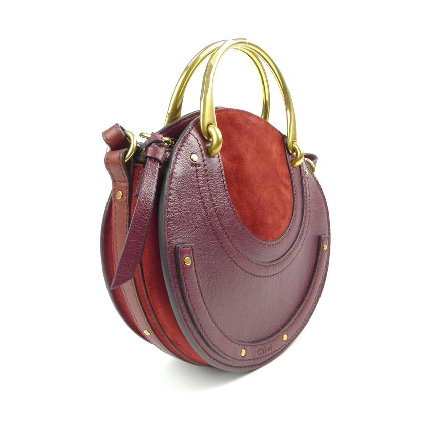 Chloe Burgundy/Red Suede & Leather Pixie Crossbody Bag