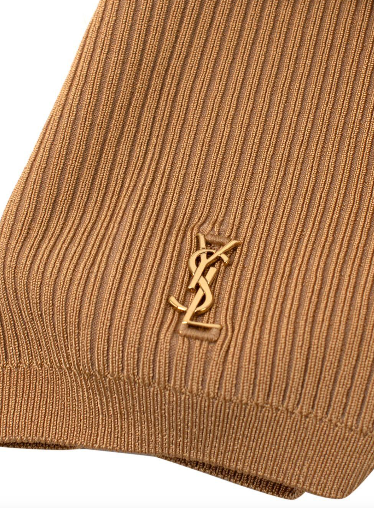 Saint Laurent Camel Ribbed Cycling Shorts