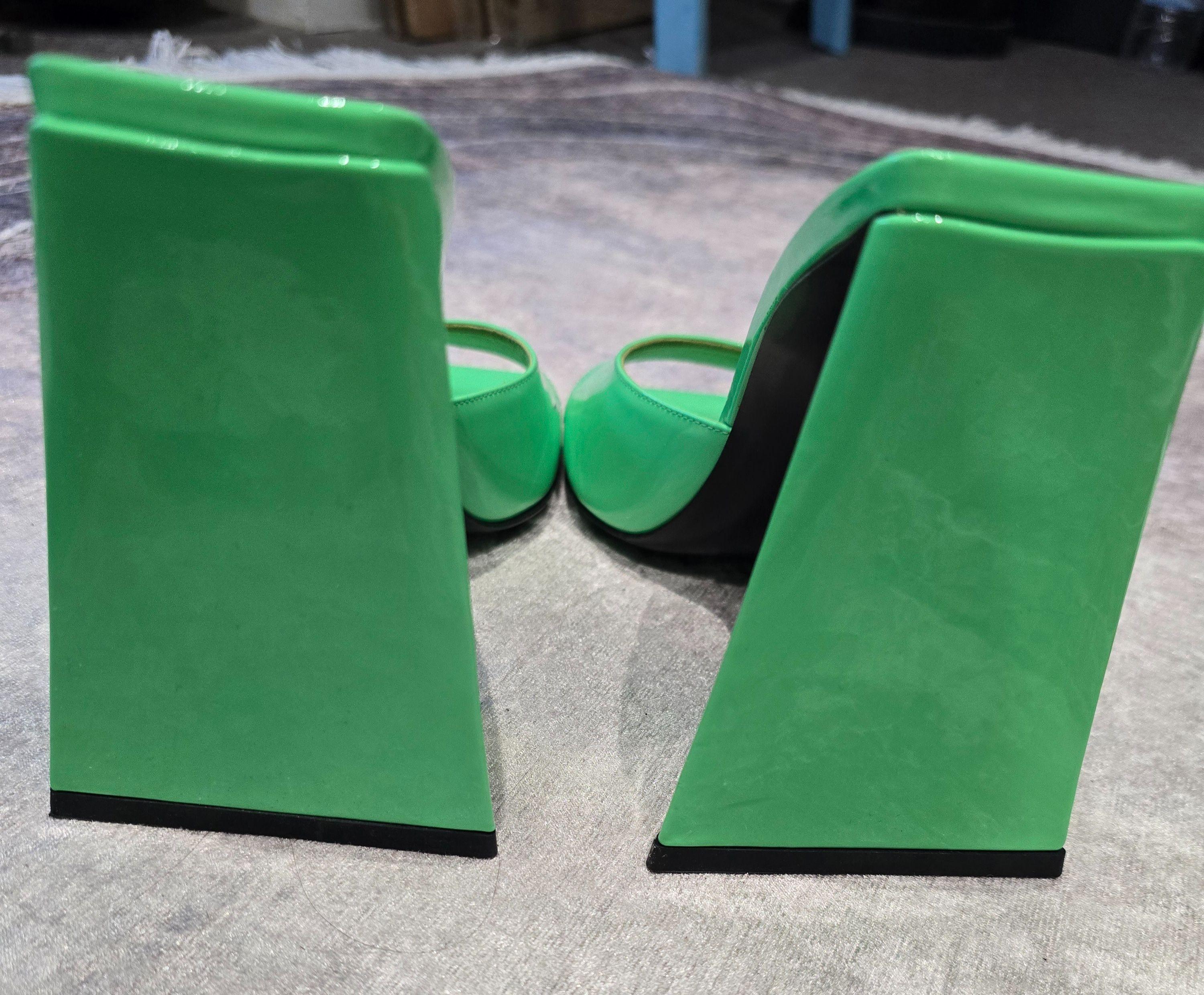 The Attico Green Devon Mules