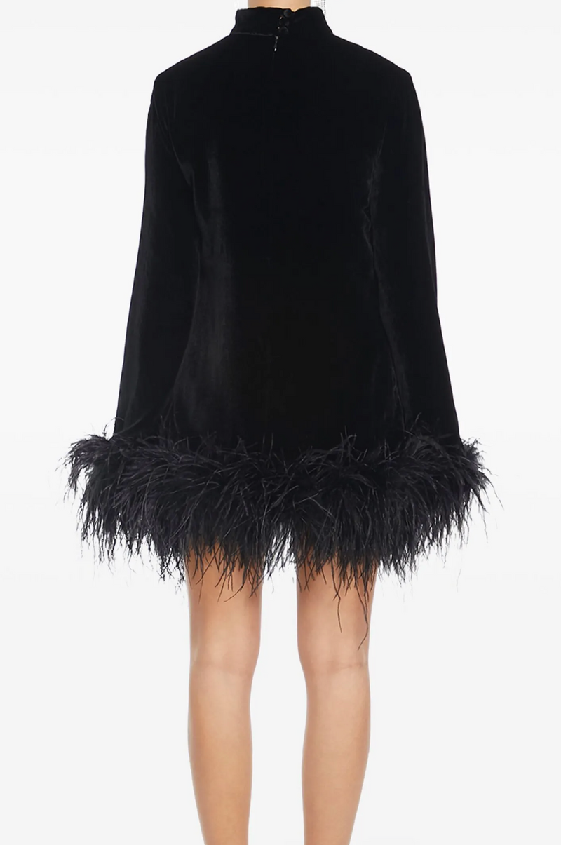 Taller Marmo Gina Feather-Trim Minidress