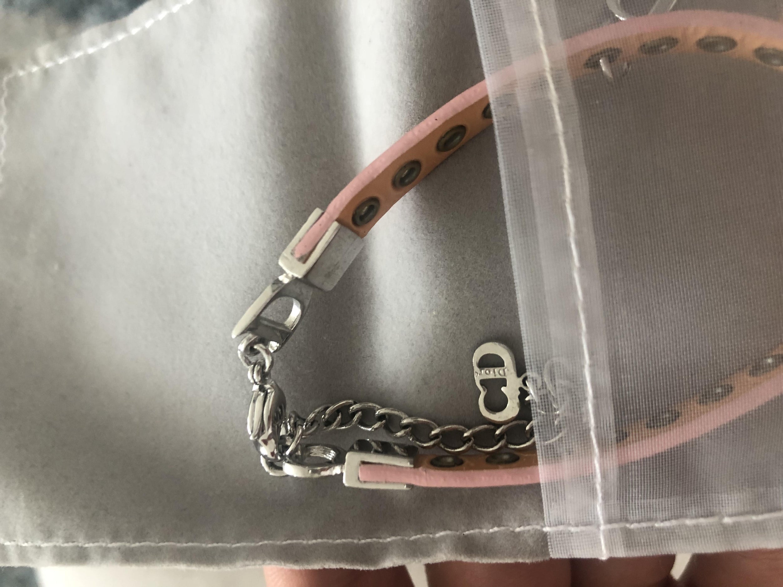 Dior Leather Bow Charm Bracelet