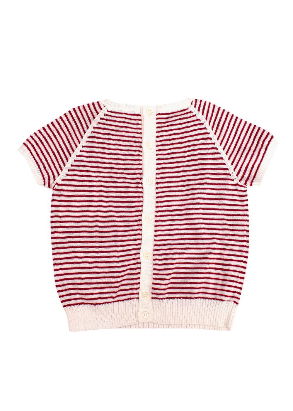 Loro Piana 3-6m Red and White Striped Knit Baby Top and Pants Set