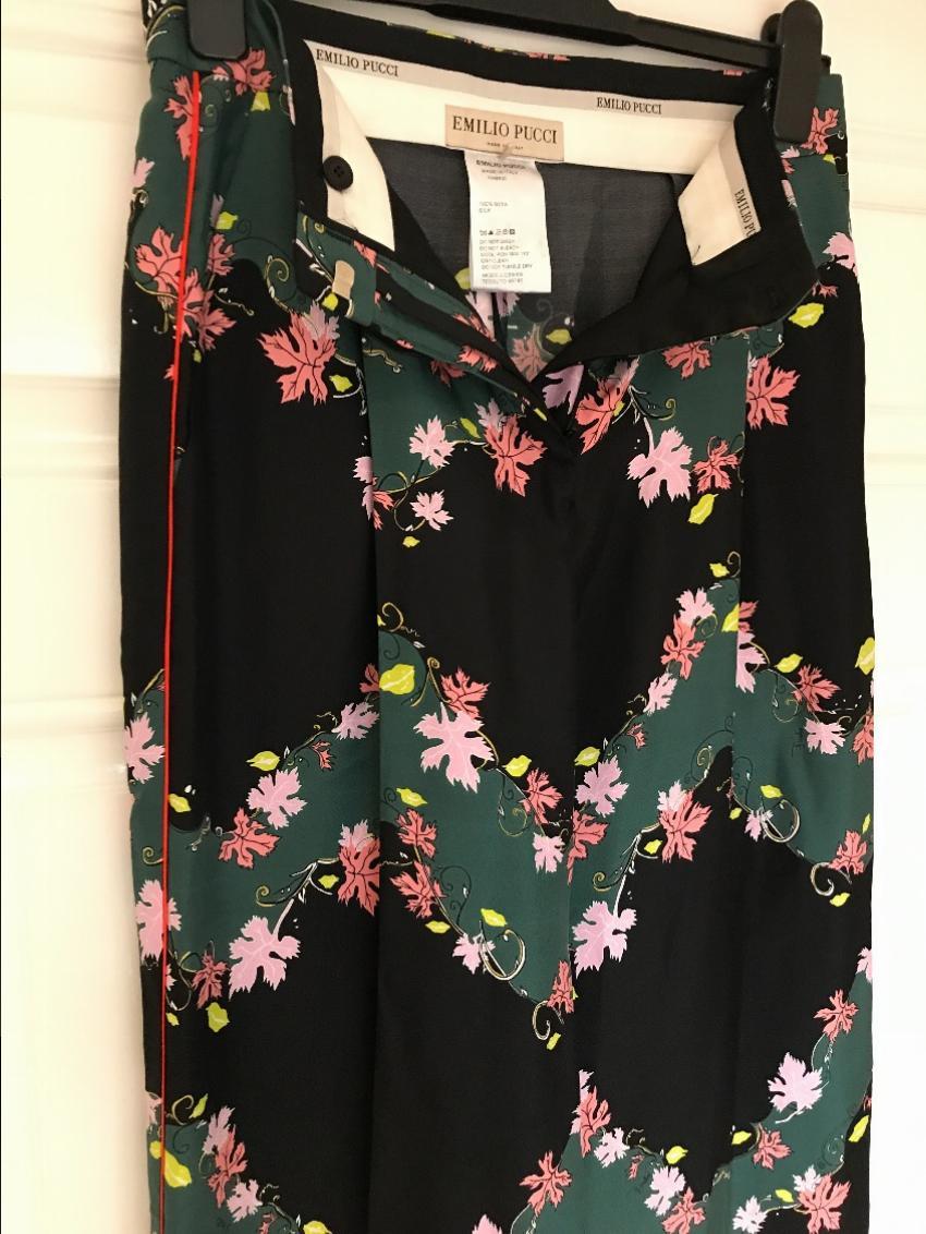 Emilio Pucci Silk Printed Trousers