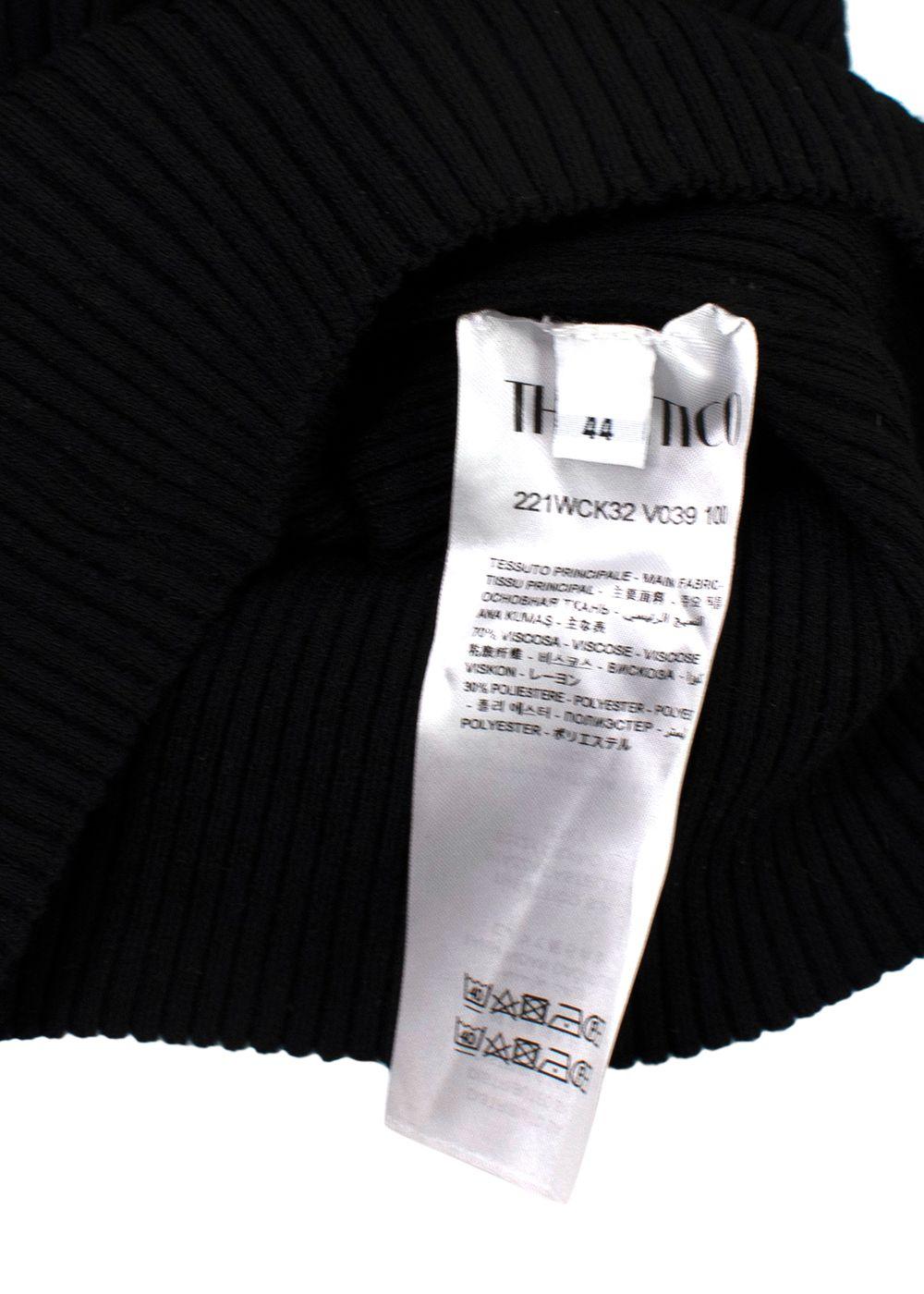 The Attico Black Ribbed Knit Halterneck Sweater