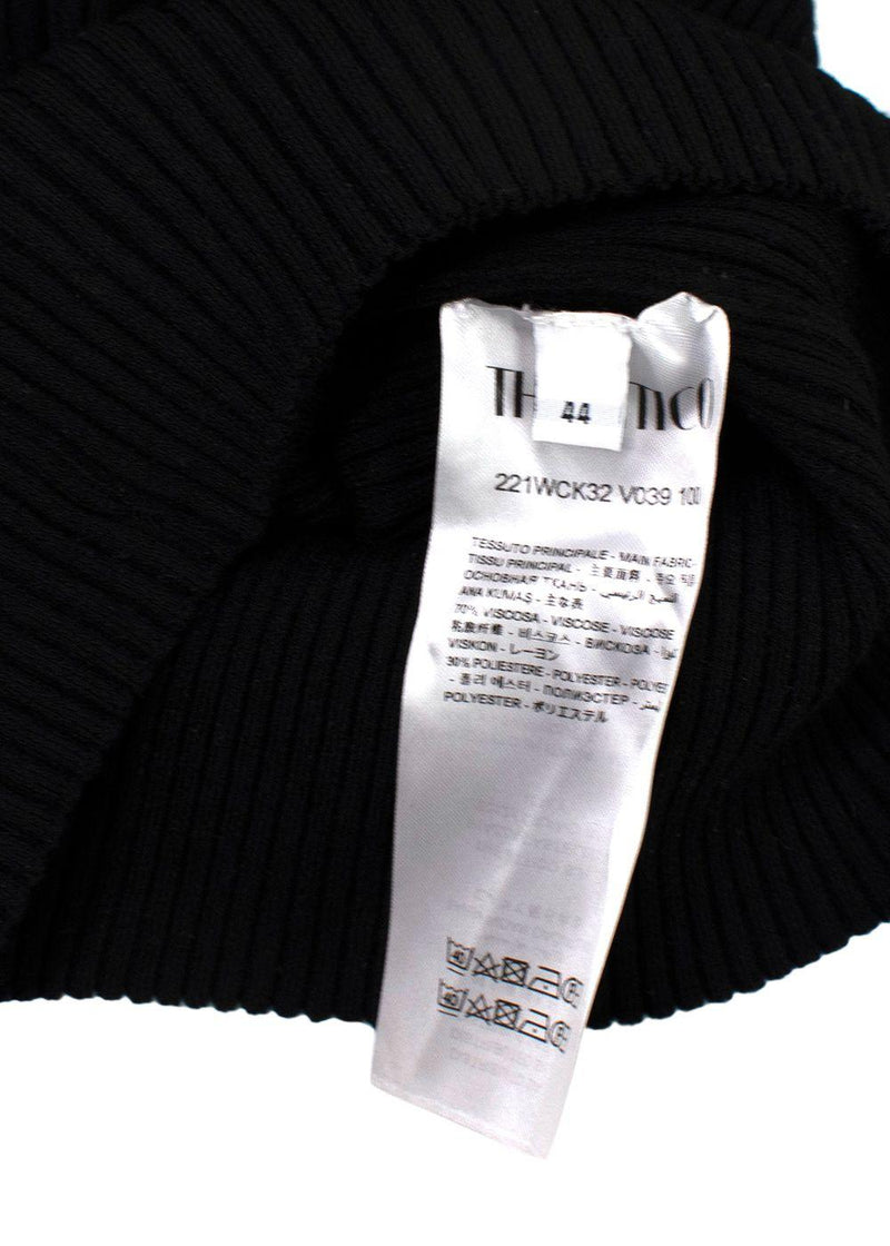 The Attico Black Ribbed Knit Halterneck Sweater