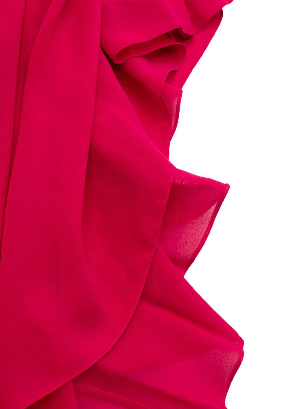 Christian Dior Raspberry Ruffled Tulle Midi Skirt