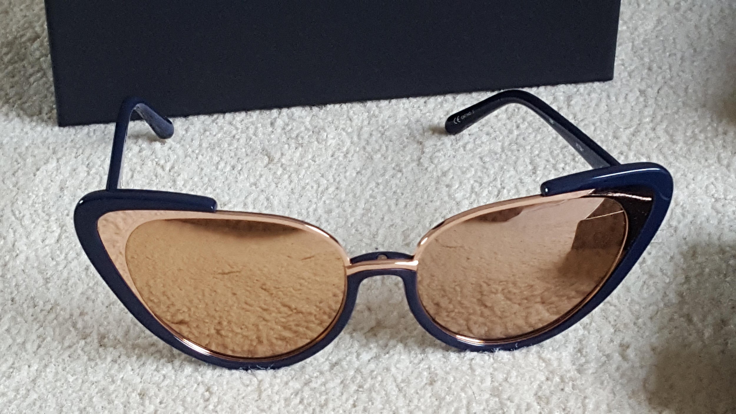 Linda Farrow Navy/Rose Gold Khira 736/C7 Sunglasses