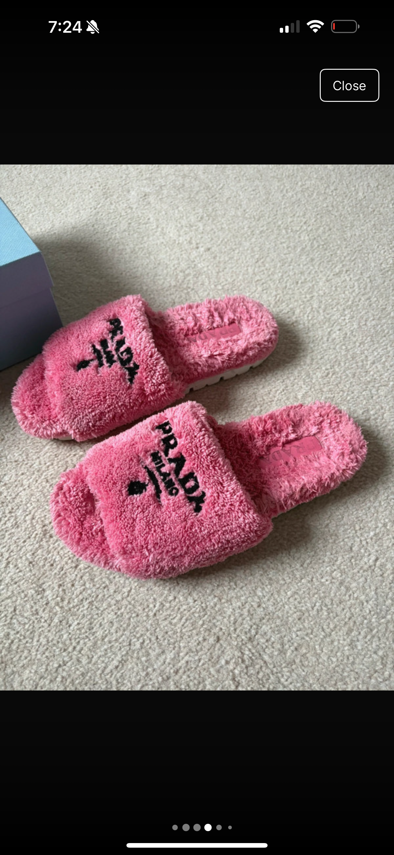 Prada Pink Towelling Slides