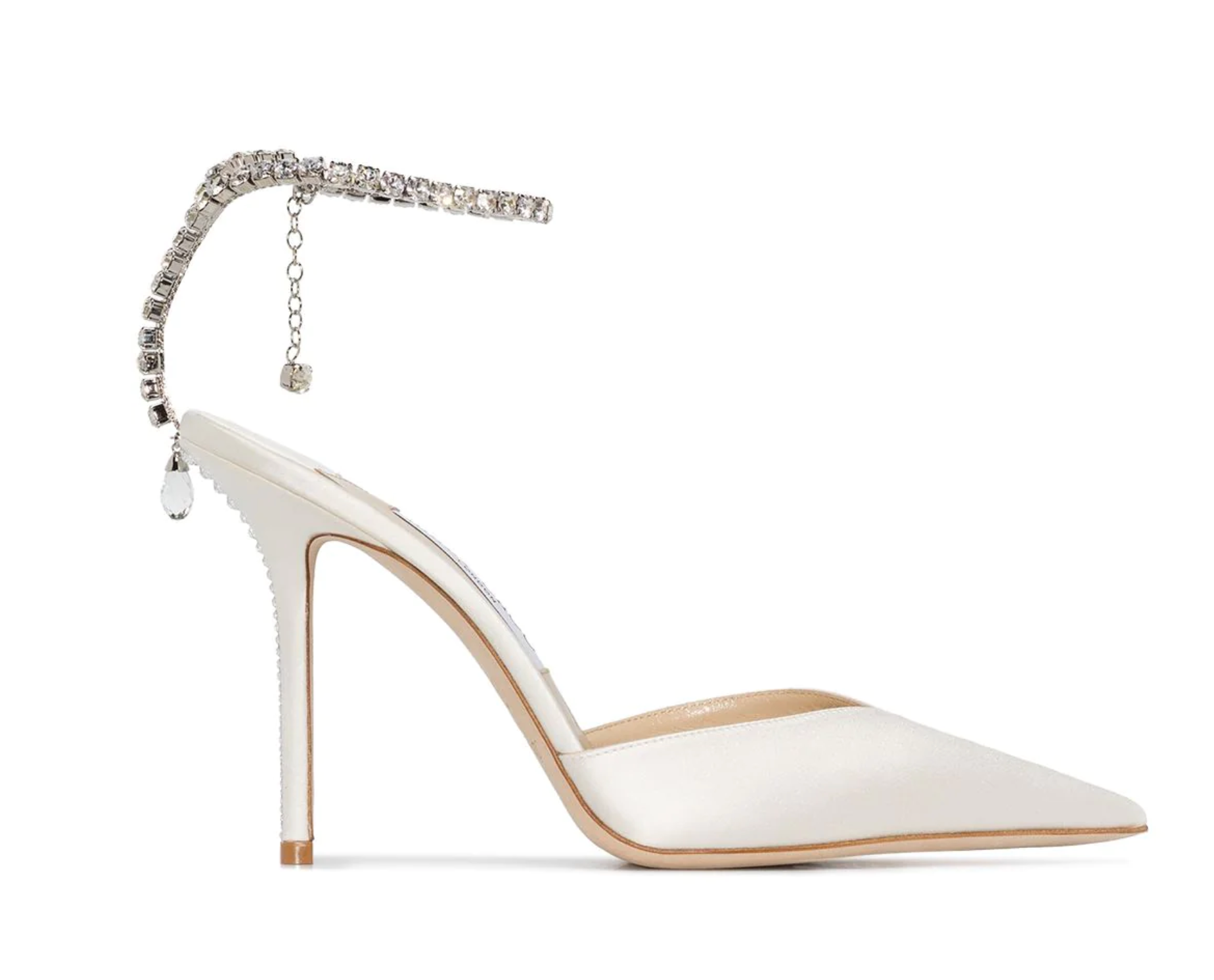 Saeda 100mm Crystal Anklet Pumps