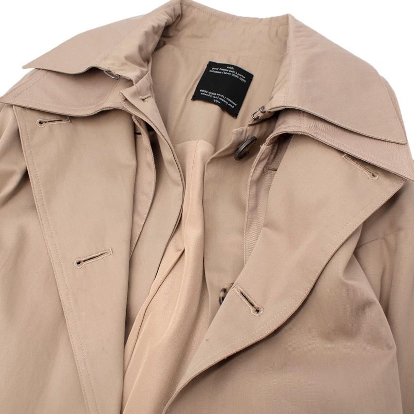 Rokh Beige Gabardine Double-Layered Trench Coat