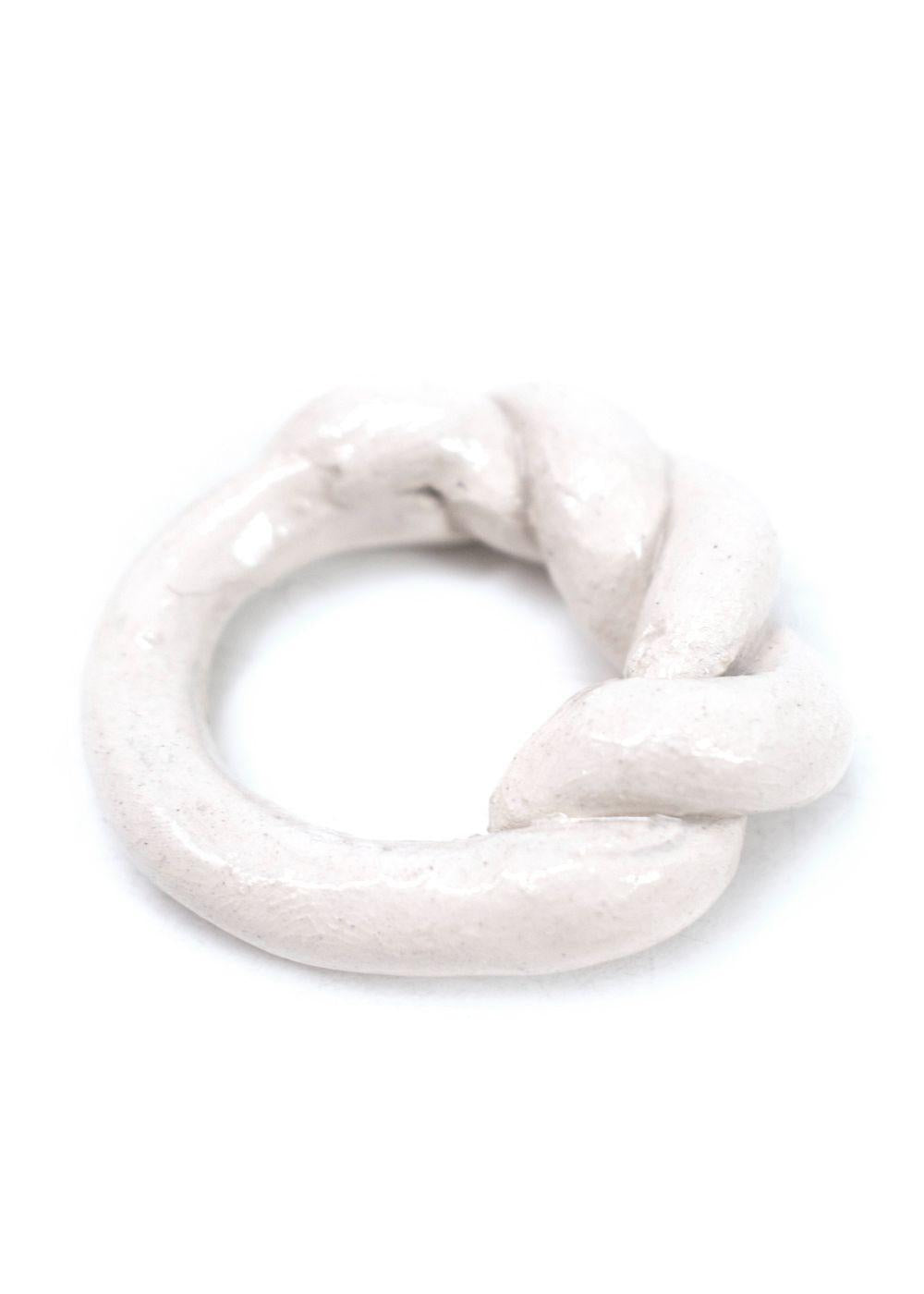 Levens Glazed Clay Chunky Twist Ring