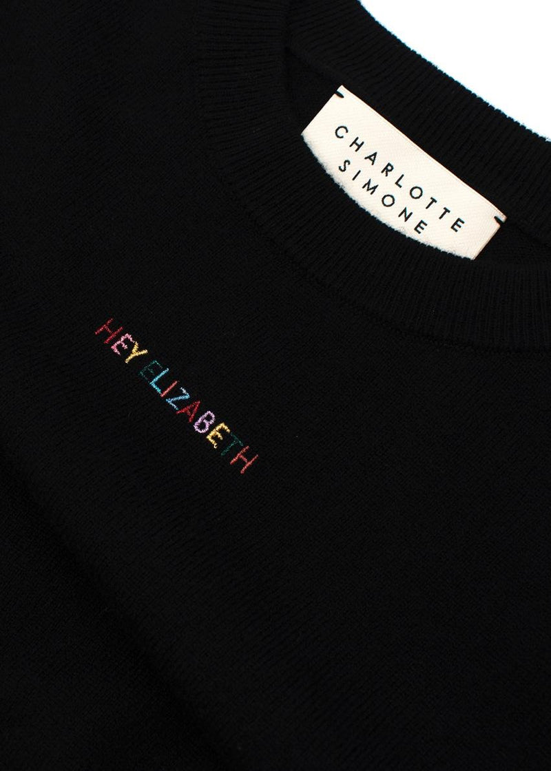 Charlotte Simone Black Cashmere-Blend 'Hey Elizabeth' Sweater