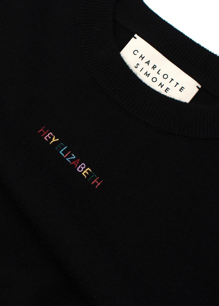 Charlotte Simone Black Cashmere-Blend 'Hey Elizabeth' Sweater