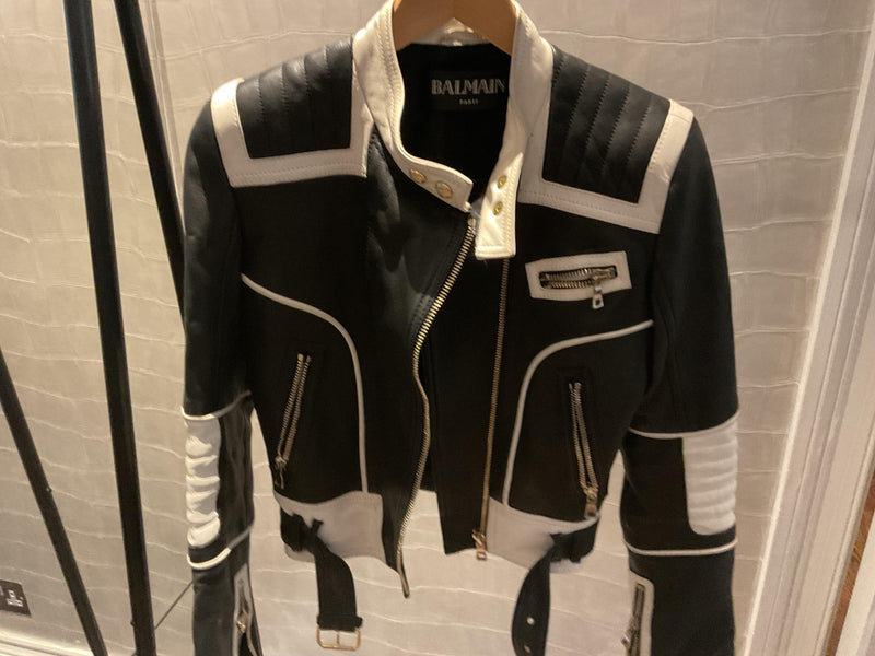 Black Lambskin Leather Biker Jacket