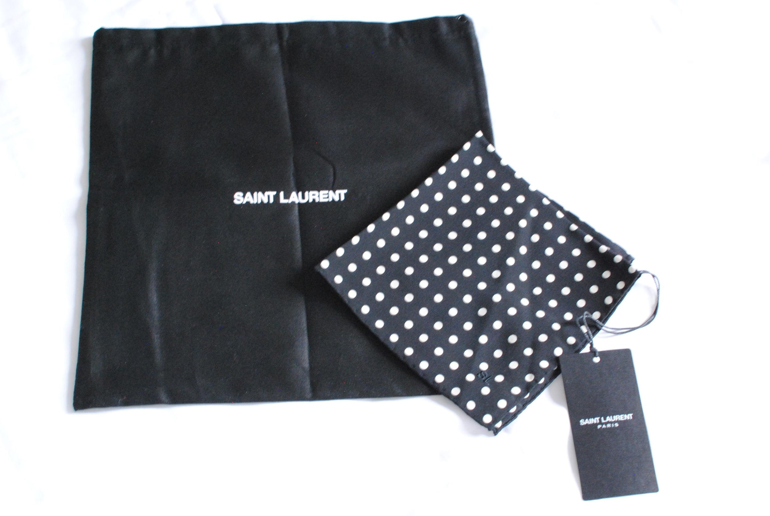 Saint Laurent Polka Dot Silk Square 32x32cms