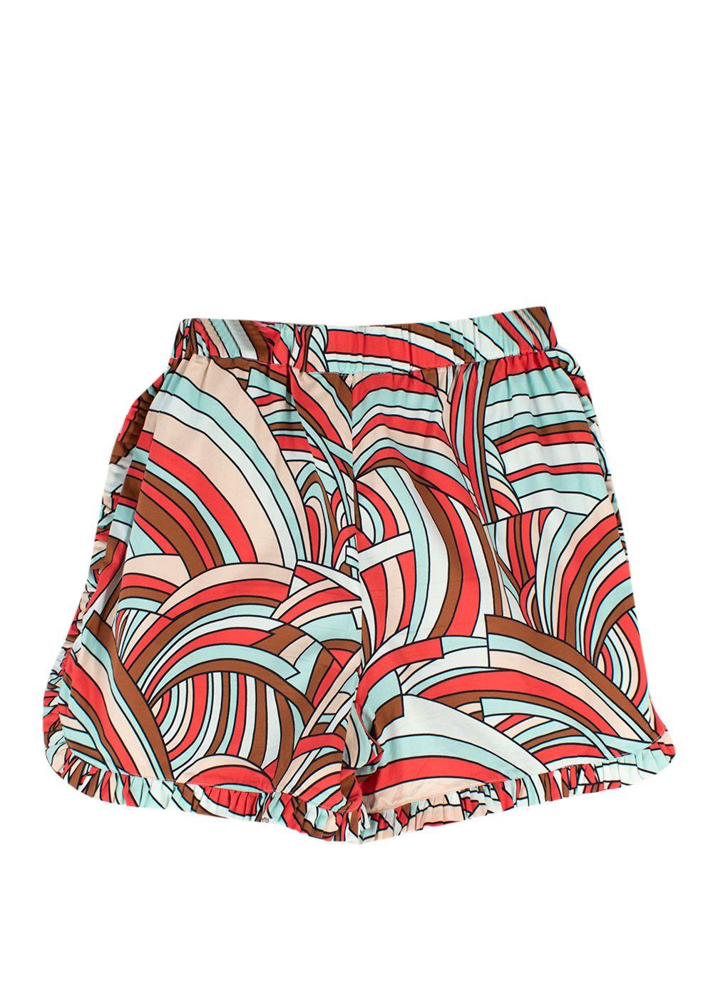 La Double J Multi-Coloured Ruffle Onde Shorts